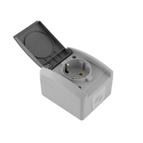 Utičnica dvopolna polikarbonat siva SET-Q OG