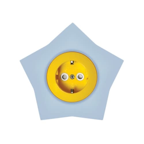 Utičnica dvopolna zvijezda žuto plava Happy