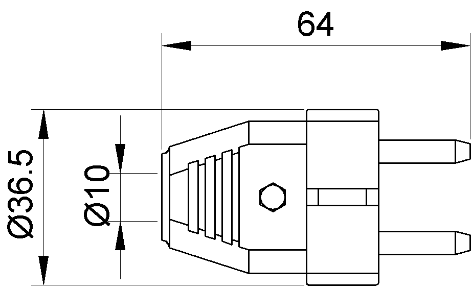 Utikač dvopolni ravni 205 NL 2