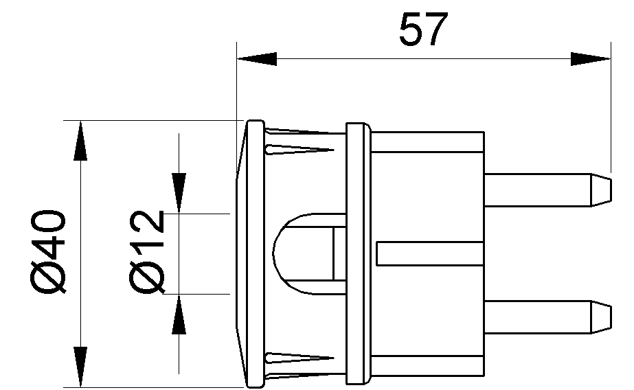 Utikač dvopolni L 2
