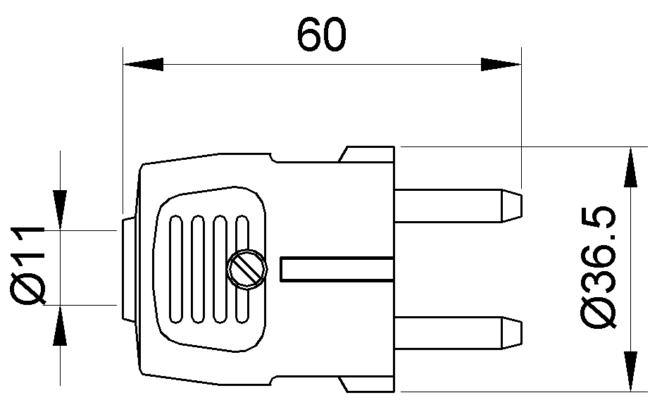 Utikač dvopolni ravni 212 2