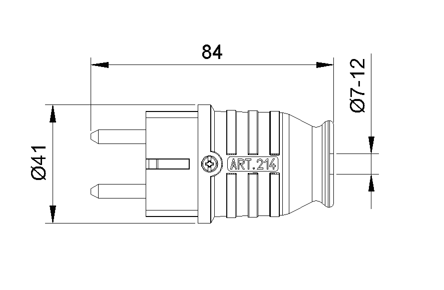 Utikač gumeni dvopolni 214 2