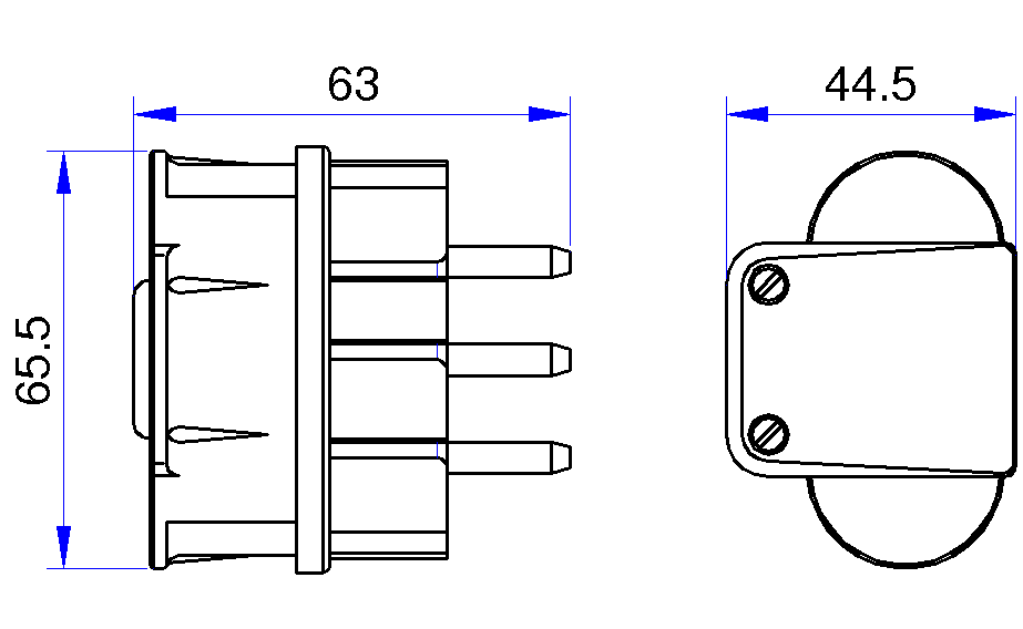 Utikač tropolni L bijeli 218 2