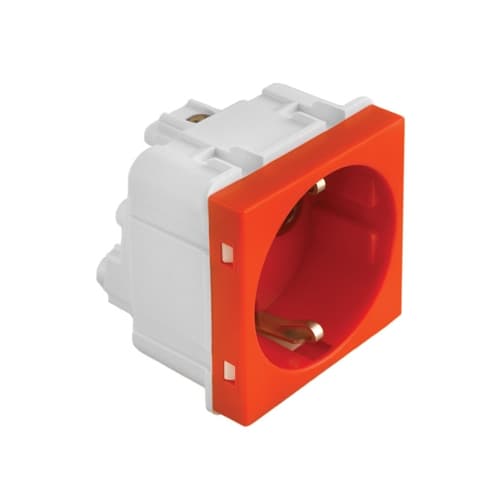 Utičnica 2M sa zaštitom 16A narandžasta Kombo