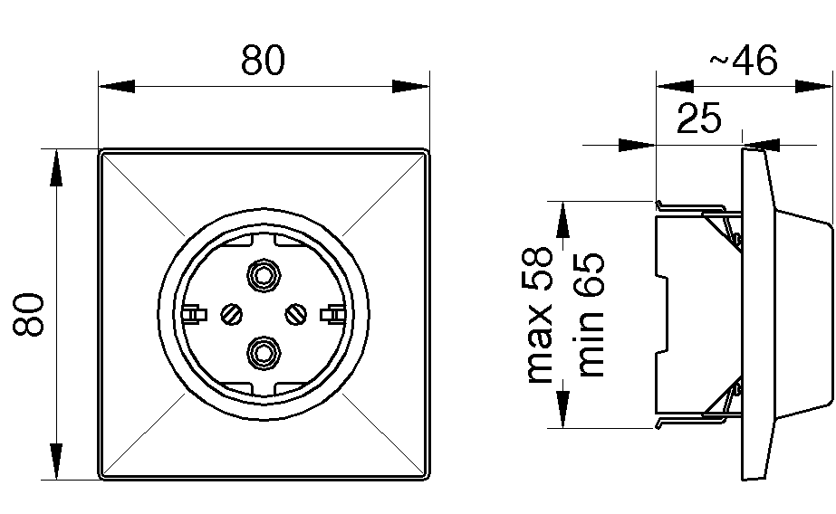 Utičnica dvopolna porculan 402 NL Mikro 2