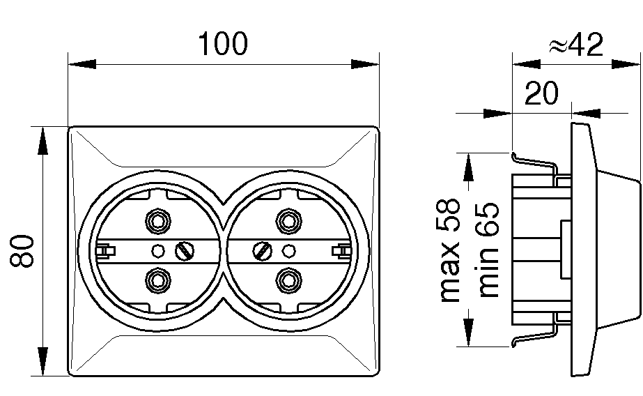 Utičnica dupla bakelit 404 N Mikro 2