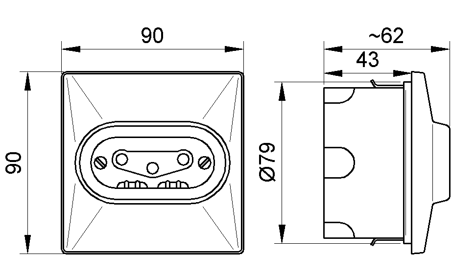 Utičnica trofazna porculan 405 NL Mikro 2