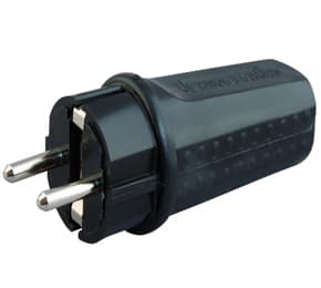 Utikač dvopolni crni guma 2