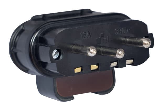 Utikač tropolni L crni 216 NL