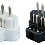 Utikač tropolni L bijeli PVC