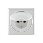 Utičnica dvopolna porculan sa poklopcem Premijer+