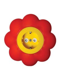 Utičnica dvopolna cvijet žuto crveni Happy