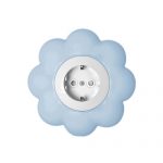 Utičnica dvopolna cvijet bijelo plavi Happy