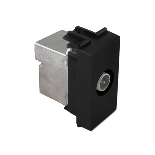 Utičnica TV 1M završna crna Kombo