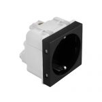 Utičnica 2M sa zaštitom 16A crna Kombo